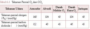 tekanan parsial O2 dan CO2